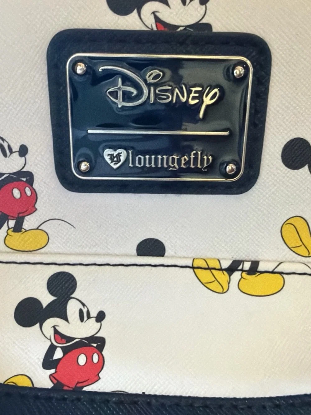 Disney White Mickey Mouse Pattern Mini Backpack and matching wallet